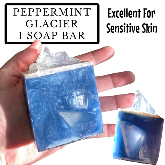 1 Bar, Glacier Peppermint Soap, Handmade, Great Gift Idea! ( PRICE IS FIRM ) - Picture 2 of 2